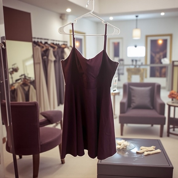 City Studio Burgundy Mini Dress - Picture 1 of 3